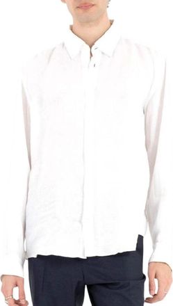 HUGO BOSS Liam Linnen Shirt - Heren - Casual Overhemden - Wit - L - Linnen - Overhemden