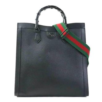 Gucci Black Leather Handbag Shoulder Bag (Pre-Owned)