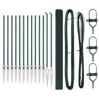 Berkfield Home Welded Wire Fence with 13 Spike Posts Green 1.5x25 m Steel