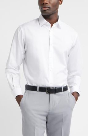 Nordstrom Traditional Fit Cotton Oxford Non-Iron Dress Shirt in White Royal Oxford at Nordstrom, Size 15.5