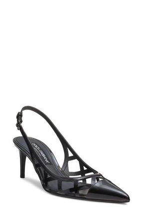 Dolce & Gabbana Lattice Slingback Pump in Nero at Nordstrom, Size 8.5Us