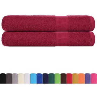 vidaXL Toallas 2 Uds 100% Algod&oacute;n Burdeos 100x200 Cm 600 Gsm Vidaxl
