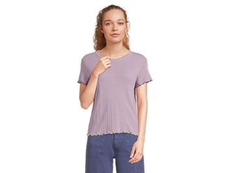 Toad&Co Foothill Pointelle Short Sleeve Baby T-Shirts Womens Clothing Aster : SM, Cotton/Polyester
