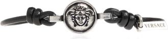 Versace Bracelets, unisex, Black, Size: ONE SIZE Medusa Leather Bracelet