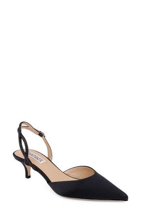 Badgley Mischka Yulianna dOrsay Pump in Black Satin at Nordstrom, Size 8.5