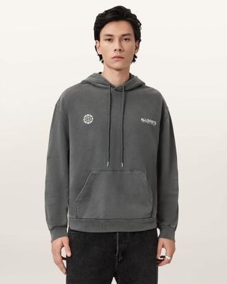 AllSaints Emblem Oversized Cotton Hoody