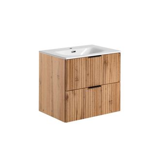 Petits Meubles Mueble lavabo encastrado estratificado marr&oacute;n