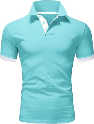 Generic No Giraffe Embroidery Golf Polo Shirts Men - Office Work Tennis T-Shirt Casual Polo T-Shirt Button Front Plain Polo Shirt Summer Short Sleeve Polo Top