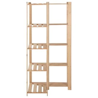 Berkfield Home Durable 5-Tier Storage Corner Rack 82.5x82.5x170 cm Solid Pinewood in Light Tan