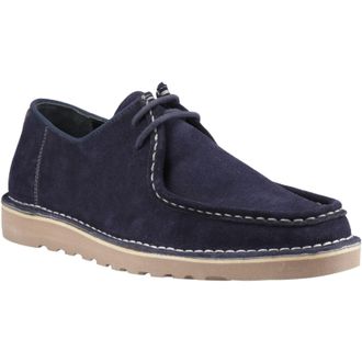 Hush Puppies Otis Suede Mens Navy Lace-Up Shoes - Size UK 12