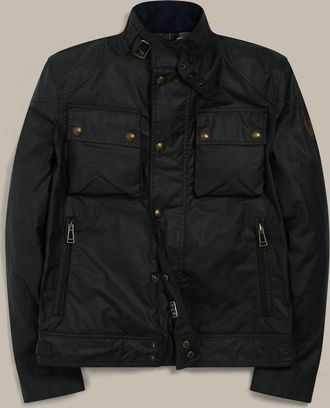 Belstaff Racemaster Icon Jacket Mens Waxed Cotton Dark Navy Size UK 34
