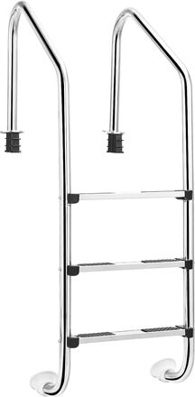 Costway Costway Escalera Para Piscina Con 3 Pelda&ntilde;os Escalera Antideslizante De Acero Inoxidable Capacidad Carga Hasta 150 Kg,53 X 63 X 147 Cent&iacute;metros