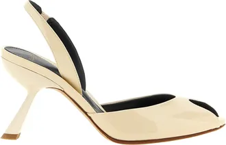 Alexandre Birman White Calfskin Mid Heel Womens Pumps