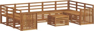 vidaXL Conjunto De Sof&aacute;s De Exterior 10 Uds. Natural Vidaxl