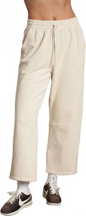 perfectwhitetee Fallon Fleece Barrel Sweatpant In Sugar