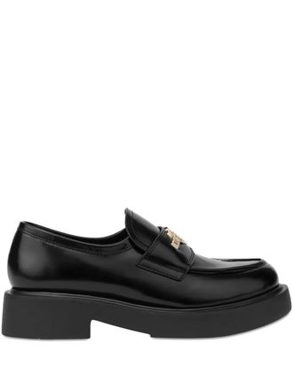 Love Moschino logo-plaque loafers - Black