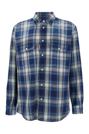Dsquared2 CANADIAN VINTAGE CHECK SHIRT Size: 52, colour: BLUE
