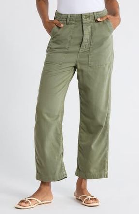 The Great. The Admiral Crop Cotton Pants in Classic Army at Nordstrom Rack, Size 28