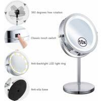 OEM Espejo De Aumento Con Luz Giratorio De 360&deg; Zvd, Espejo De Maquillaje, Espejo De Aumento De 10x, Espejo De Maquillaje Con Luz, Espejo Cosm&eacute;tico Girato