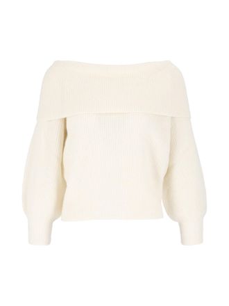 MC2 Saint Barth Off-White Aliette Soft-10 Fold-Over Neck Sweater