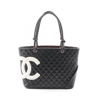 Chanel Black White Leather Tote Bag (Pre-Owned)