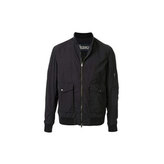 Herno Bomberjack met gebreide mouwen - Heren - Bomber jackets - Blauw - 2XL - Jassen