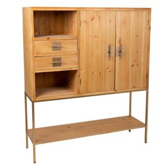 Wanderlust Deco Wanderlust Deco - Aparador De Madera Y Metal Marr&oacute;n 120x37,5x139,5