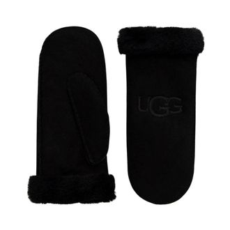 UGG Lamsvacht Geborduurde Want - Dames - Accessoires - Zwart - Maat: L/Xl