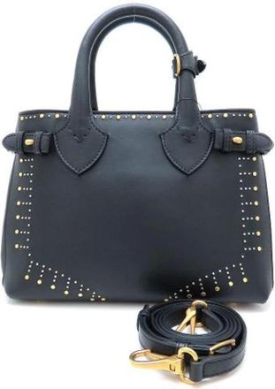 Burberry Pre-owned Handbags, female, Black, Size: ONE SIZE Pre-owned Leather Shoulder Bag