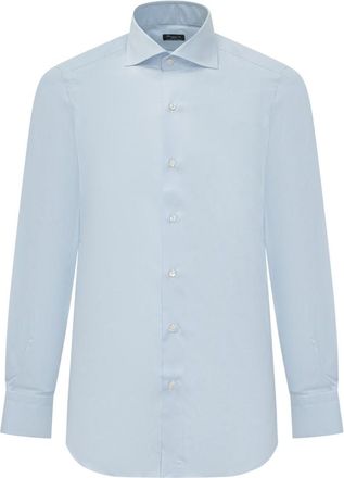 Finamore Light Blue Regular Solid Shirt