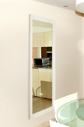 MirrorOutlet Hamilton White Shabby Chic Design Full Length Dress Mirror 198cm x 75cm | Size: 198 cm x 75 cm