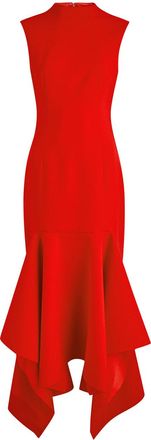 Solace London Trinity Crepe Midi Dress - Red - 10 (UK14 / L)