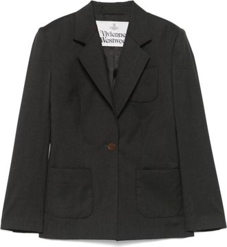 Vivienne Westwood Jassen, Dames, Zwart, M, Charcoal Grey Buttoned Jacket