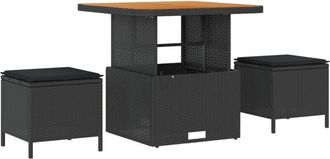 vidaXL Garden Sofa Set with Cushion 12 pcs Black 80 x 80 x 71 cm vidaXL