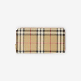 Burberry Check Zip Wallet