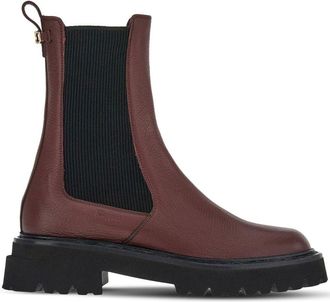 Ferragamo Double Gancini chelsea boots - women - Kid Leather/Kid Leather/Rubber - 9.5 - Red