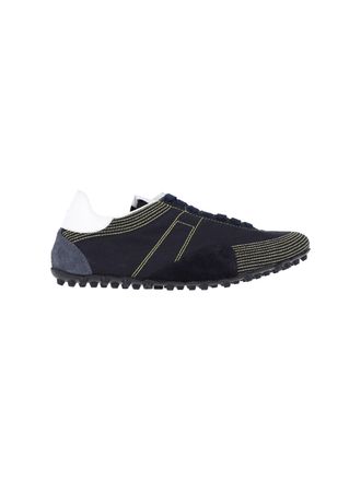 Maison Margiela Navy Cotton Suede Sprinters Sneakers
