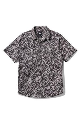 Quiksilver Ditsy Seaweed Classic Fit Short Sleeve Shirt in Phantom at Nordstrom Rack, Size X-Large