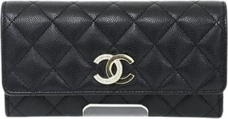 Chanel Pre-owned Leren Portemonnee - Dames - Vintage Accessoires - Zwart - ONE Size - Leer - Vintage