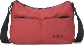 KCB Small Dual Shoulder Bag | Compact and Practical Space | Multipurpose Pockets with Zip | Durable Material | Adjustable Handles | 100% Vegan, cherry, Pe