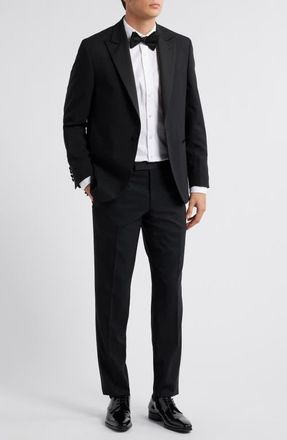 Jack Victor Elwood Contemporary Fit Black Wool Tuxedo at Nordstrom, Size 44 Regular