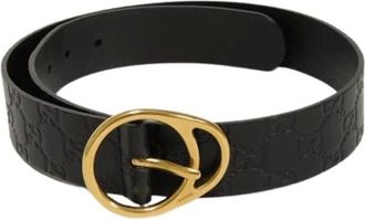 Gucci Pre-owned Belts, male, Black, Size: ONE SIZE Pre-owned Guccissima Leather Belt