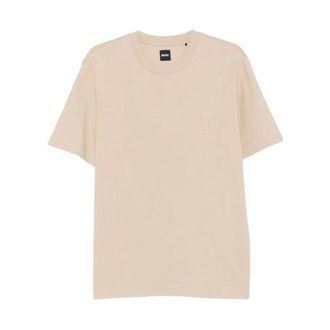 HUGO BOSS Hugo, T-Shirts, male, Beige, Size: 2XL T-Shirts