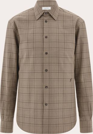 Ferragamo Uomo Camicia a quadri Marrone