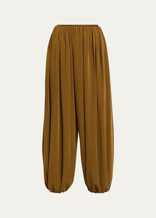 Ronny Kobo Renier Ruched Wide-Leg Jersey Pants