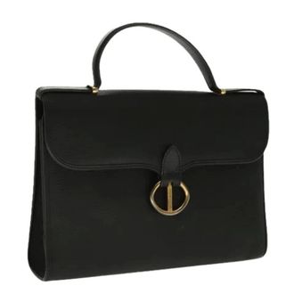 Dior Pre-owned Handbags, female, Black, Size: ONE SIZE Pre-owned Vintage Leather Hand Bag