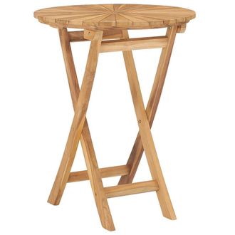 vidaXL Mesa De Jard&iacute;n Plegable Madera Maciza De Teca &Oslash; 60 Cm Vidaxl