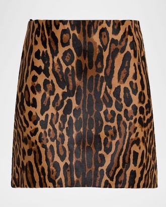 Veronica Beard Ohemia Calf Hair Mini Skirt