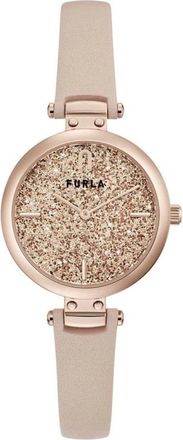 Furla Watches, female, Pink, Size: ONE SIZE Leather Strap Dress Watch