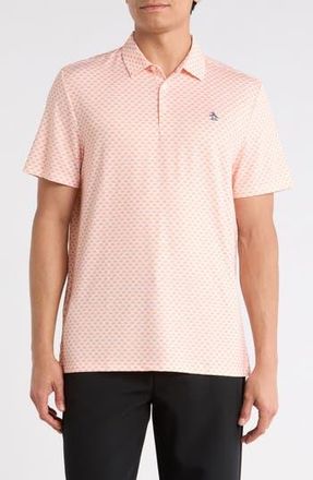 Original Penguin Retro Geometric Print Performance Polo in Melon at Nordstrom Rack, Size Xx-Large
